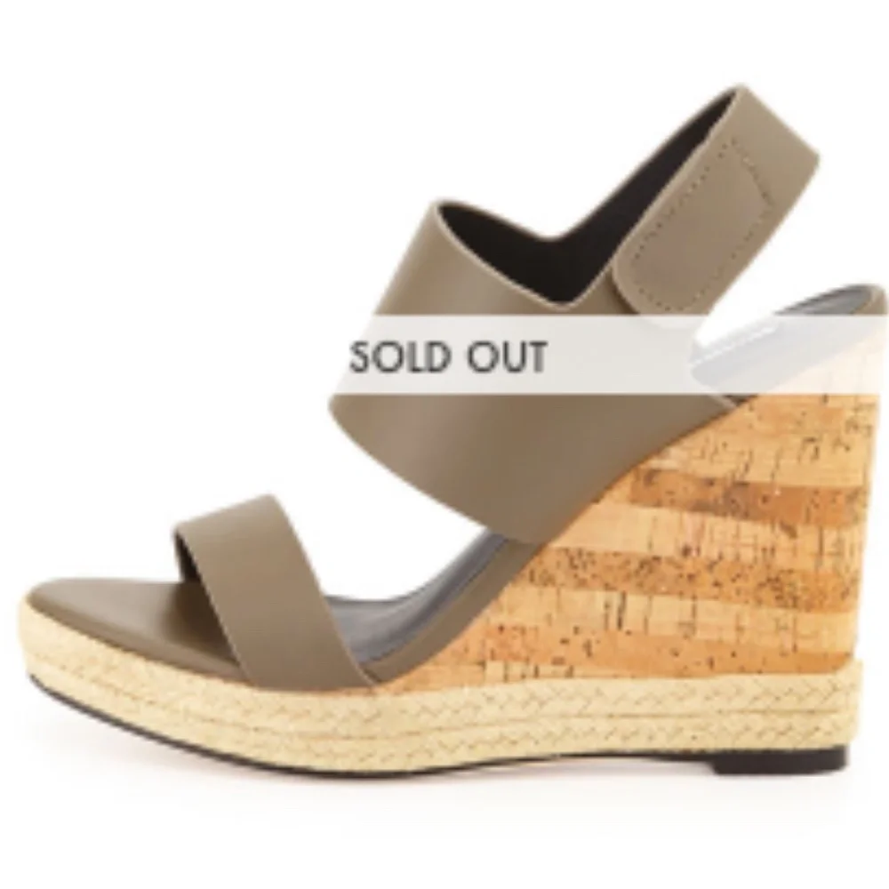 Charles David Oriel Jute Trimmed Leather Cork Wedge Sandals - 8 - Picture 4 of 13